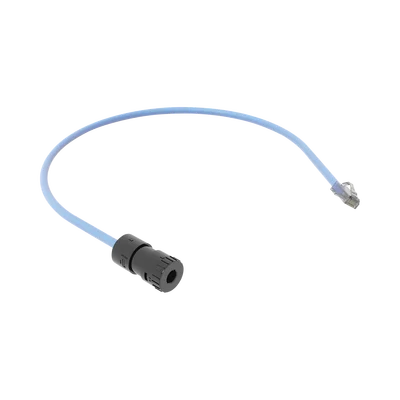 Cable de Conexión en Campo Jack a Plug RJ45, Categoría 6A, CMP (Plenum), 0.5 Metros (1.64 Pies), Color Azul