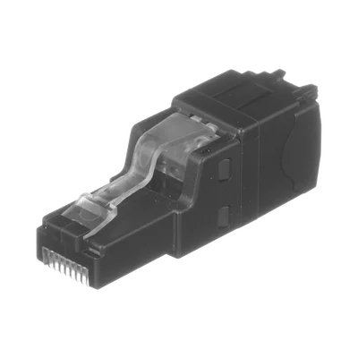 Plug RJ45 UTP, Instalación Recta, Terminación en Campo Certificable, Compatible con Cat5e, Cat6 y Cat6A, Color Negro