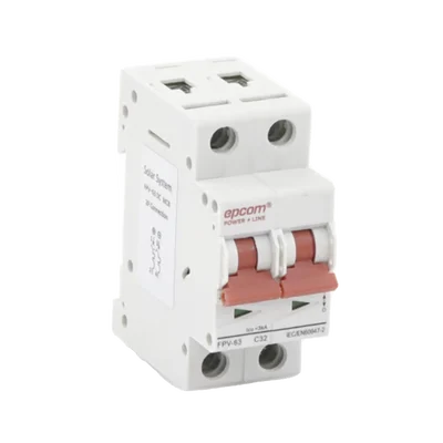 Protección Térmica/ Interruptor 2P, 32A,  Corriente Directa  800 Vcc para Aplicación Fotovoltaica Montaje Riel DIN