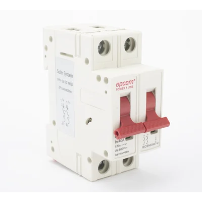 Protección Térmica/ Interruptor 2P, 40 A,  Corriente Directa  800 Vcc para Aplicación Fotovoltaica Montaje Riel DIN
