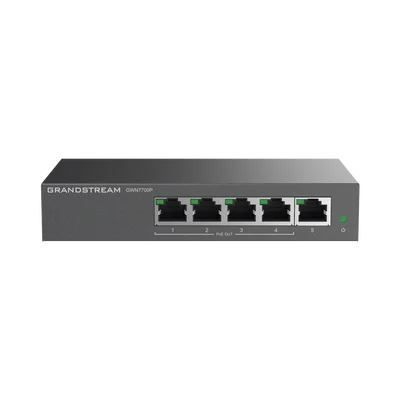 Switch PoE+ Gigabit No Administrable / 5 puertos 10/100/1000 Mbps / 4 puertos PoE+ / hasta 60W