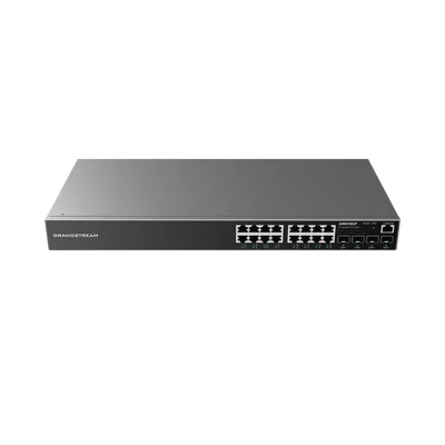 Switch Gigabit PoE+ Administrable / 16 puertos 10/100/1000 Mbps + 4 Puertos SFP Uplink / Hasta 240W / Compatible con GWN Cloud.
