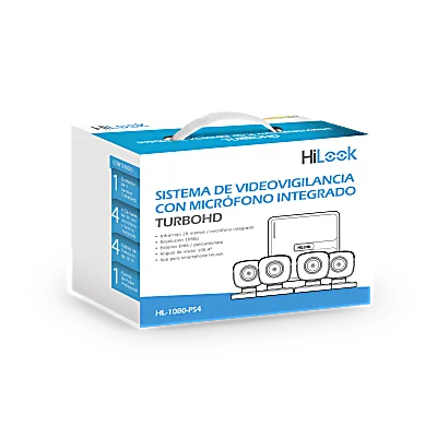 (MICRÓFONO Integrado) Kit TurboHD 1080p Lite / DVR 4 canales / Audio por Coaxitron / 4 Cámaras Bala de Policarbonato con Micrófono Integrado
