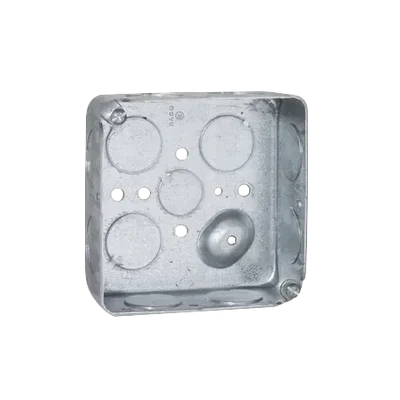 Caja Cuadrada 4 x 4″/Profundidad  1- 1/2″/ 11 Entradas de 3/4″ y 1 de 1/2″.