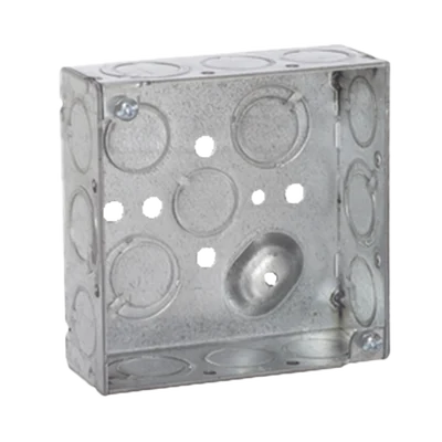 Caja Cuadrada 4 x 4″/Profundidad 1- 1/2″/ 10 Entradas de 1/2″ y 6 TKO (1/2″-3/4″).