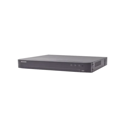 DVR 8 Canales TURBOHD + 8 Canales IP / 8 Megapixel (4K) / Audio de dos vías por Coaxitron / ACUSENSE / Reconocimiento Facial / Alarmas I/O / 1 Bahía de Disco Duro / Salida de Video en 4K / H.265+