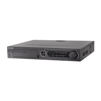 DVR 32 Canales TurboHD + 32 Canales IP / 8 Megapixel (4K) / 4 Bahías de Disco Duro  / RAID 0,1,5,6,10 / POS / Acusense / 16 Entradas de Alarma