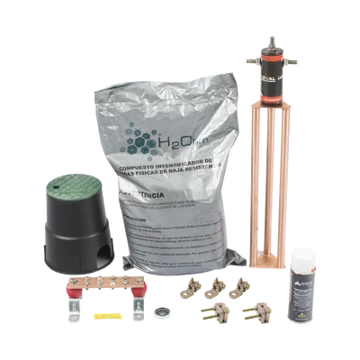 Kit de tierra física modelo TG45AB con Electrodo Magnetoactivo, capacidad: 45 AMP