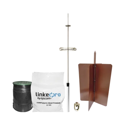 Kit pararrayo LinkedPro básico. Ideal para la protección de mástiles y postes.