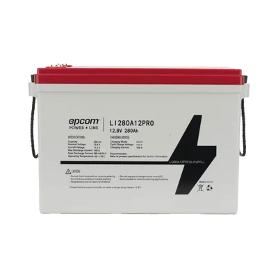 Batería de Litio Ciclo Profundo / 12.8 Vcc 280Ah (3.58 kWh) / LiFePO4 / 6000 Ciclos / Descarga 140A / Carga Rápida 100A / Solar y Marina / BMS con Corte a 11.2V