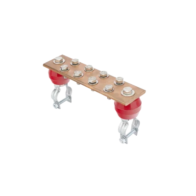 Barra Unión Torre 1000A / Cobre 100% / Compatible STZ30-45 / Aisladores Rojos / EIA-TIA-BICSI / TMGB-TGB