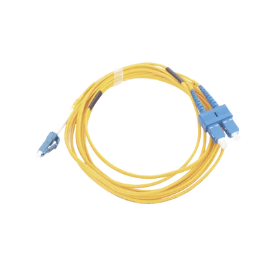 Jumper de Fibra Óptica Monomodo 9/125 LC/UPC-SC/UPC, PVC, 2.0 mm, Dúplex, Amarillo, 3 Metros (9.84 Pies)