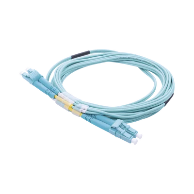 Jumper de Fibra Óptica Multimodo OM3 50/125 LC-LC OFNR (Riser), 2.0 mm, Dúplex, Aqua, 3 Metros (9.84 Pies)