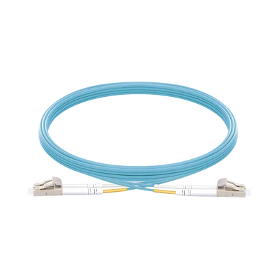Jumper de Fibra Óptica Multimodo OM3 50/125 LC-LC OFNR (Riser), 2.0 mm, Dúplex, Aqua, 5 Metros (16.40 Pies)