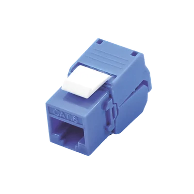 Módulo Jack Keystone Cat6 (Toolless), con Terminación en Ángulo 180 Grados Color Azul, Compatible con Faceplate y Patchpanel Linkedpro