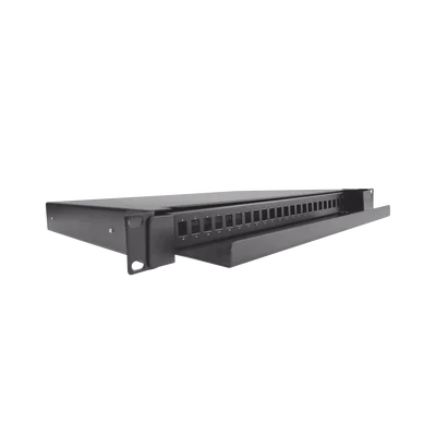 Distribuidor de Fibra Óptica Deslizable, Vacío, 19 Pulgadas (48.26 cm), Acepta 24 Adaptadores LC Duplex o LC Simplex o 24 SC Simplex, 1U