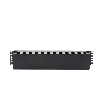 Organizador de Cables Horizontal de 2U para Rack de 19″, Fabricado en Polímero Resistente a Deformaciones y Rayones