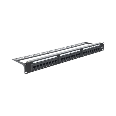 Panel de Parcheo de Impacto (110) UTP de 24 Puertos Cat6A, 19 Pulgadas (48.26 cm), con Barra para Organizar Cables y Espacio para Etiqueta