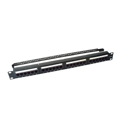Panel de Parcheo de Impacto (110) UTP de 24 Puertos Cat6, 19 Pulgadas (48.26 cm), con Barra para Organizar Cable