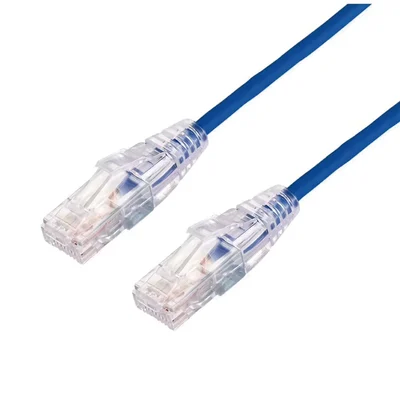 Cable de Parcheo Slim UTP Cat6A – 1 Metro (3.28 Pies) Azul, Diámetro Reducido (28 AWG)