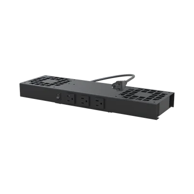 Kit de 2 Ventiladores (12 x 12 cm) con 3 Tomas de Corriente 110 Vca/50 Hz con Clavija
