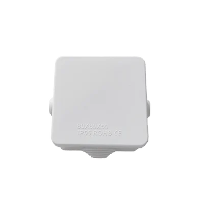 Caja de Derivación-Conexión para Exterior IP55 con 7 Entradas / 80 x 80 x 50 mm / Sellado Seguro con Empaque + 4 Tornillos / Resiste Agua, Polvo y Sol Directo