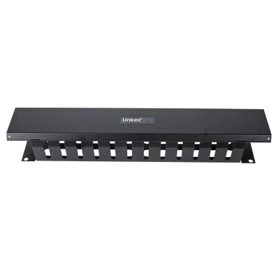 Organizador de Cables Horizontal de 2U para Rack de 19″ con Cubierta Metálica