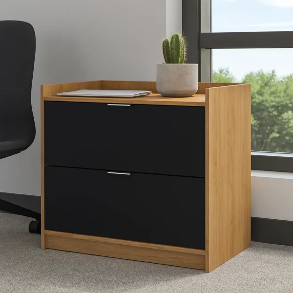Archivero Horizontal Fijo con 2 gavetas y 1 entrepaño