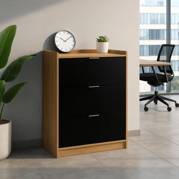 Archivero Horizontal Fijo con 3 gavetas