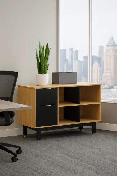 Credenza Alta con Papelera y Archivo 120 x 75 cm (Izquierdo)
