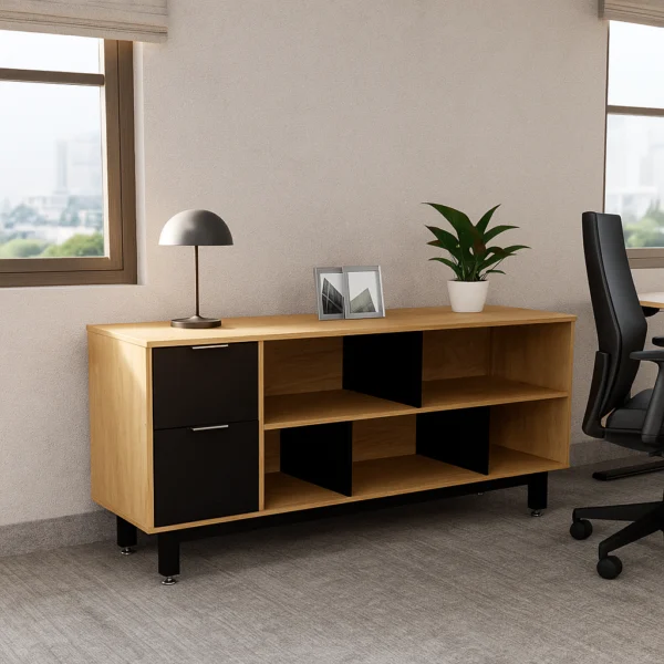 Credenza Alta con Papelera y Archivo 180 x 75 cm (Izquierdo)