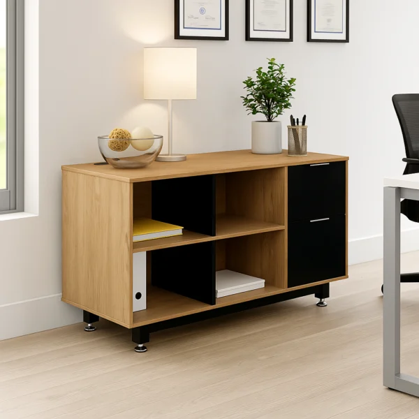 Credenza Baja con Papelera y Archivo 120 x 67.5 cm (Derecho)