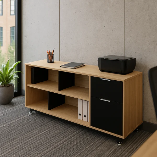 Credenza Baja con Papelera y Archivo 150 x 67.5 cm (Derecho)