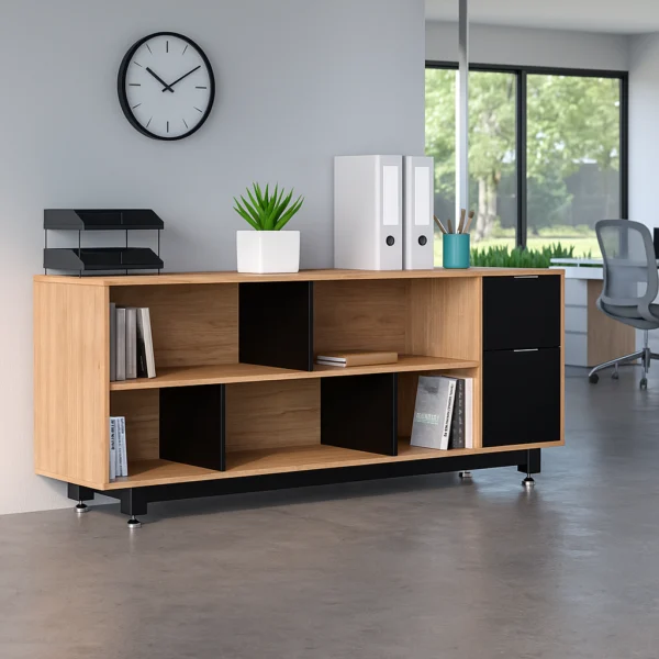 Credenza Baja con Papelera y Archivo 180 x 67.5 cm (Derecho)