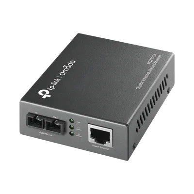 Convertidor Fibra Óptica Monomodo / 1 Puerto RJ45 10/100/1000 Mbps / Puerto Fibra Óptica SC 1000 Mbps / Hasta 20 Km / Plug and Play