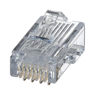Plug RJ45 Cat5e, Para Cable UTP de Calibres 24-26 AWG, Chapado en Oro de 50 Micras, Paquete de 100 Piezas