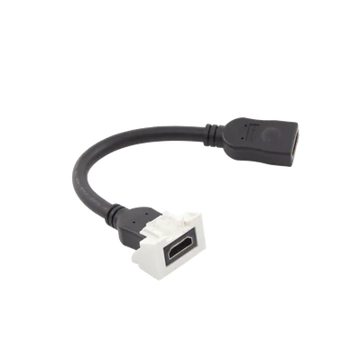 Adaptador HDMI con Pigtail Hembra-Hembra, Para Vídeo 720, 1080p, 4K UHD Compatible con Faceplates MAX Siemon de 2 Salidas, Color Blanco