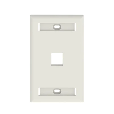 Placa de Pared Vertical, Salida Para 1 Puerto Keystone, Con Espacios Para Etiquetas, Color Blanco