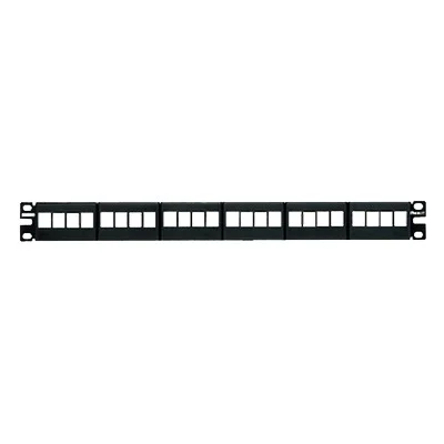 Panel de Parcheo Modular Keystone (Sin Conectores), de 24 Puertos, Espacio Para Identificación con Etiqueta Adhesiva, 1UR