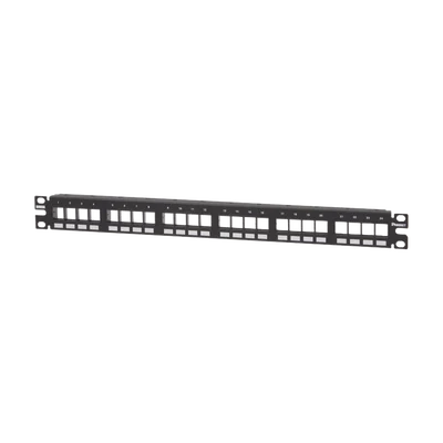 Panel de Parcheo Modular Keystone (Sin Conectores), Numerado y Espacio para Etiquetas, de 24 Puertos, 1UR