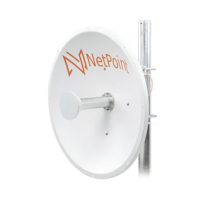Antena Direccional de alto rendimiento / diámetro  de 60 cm / 4.9-6.4 GHz / Ganancia 30 dBi / SLANT de 45 ° y 90 ° / Ideal para 30 km / Conector N-Hembra / Montaje  y jumpers incluidos.