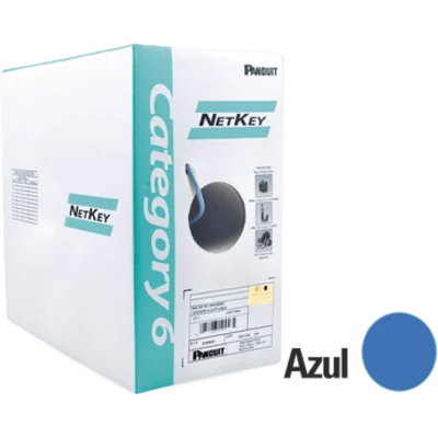 Bobina de Cable UTP 305 Metros (1000 Pies) de Cobre, NetKey, Reelex, Azul, Categoría 6 (24 AWG), 1000Mbps, PVC (CM), de 4 Pares