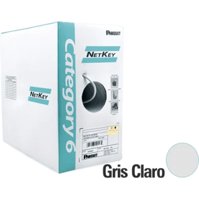 Bobina de Cable UTP 305 Metros (1000 Pies) de Cobre, NetKey, Reelex, Gris, Categoría 6 (24 AWG), 1000Mbps, PVC (CM), de 4 Pares