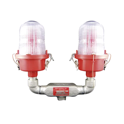 Lámpara de Obstrucción Roja Certificada/ Luz Fija Tipo L-810 Doble LED/ 120 – 240 Vca/ Luz Infraroja