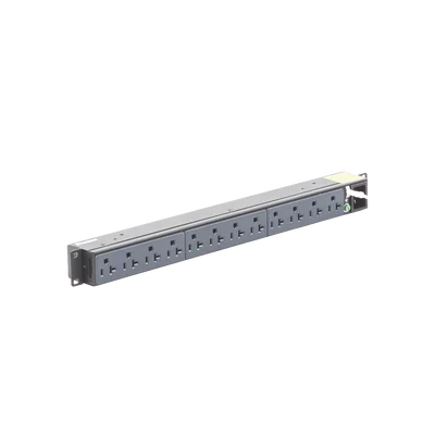 PDU Básico para Distribución de Energía, Enchufe de Entrada NEMA 5-15P, Con 12 Contactos NEMA 5-20R, Instalación Horizontal de 19in, 1UR, 15 Amp, 120 Vca