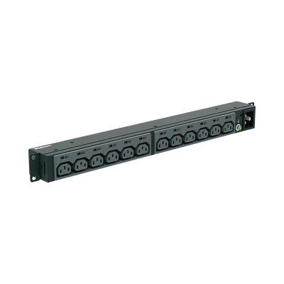 PDU Básico para Distribución de Energía, Enchufe de Entrada NEMA L6-20P, Con 13 Contactos C13, Instalación Horizontal de 19in, 1UR, 20 Amp, 220 Vca