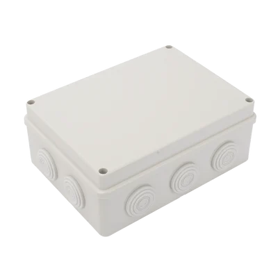 Caja Derivación-Conexión de Plástico (140 X 190 X 76 mm) con 10 Glándulas de Goma. Para Instalaciones Comerciales, Residenciales e Industriales. Incluye Tornillería para su Tapa. Funciona También como Registro.