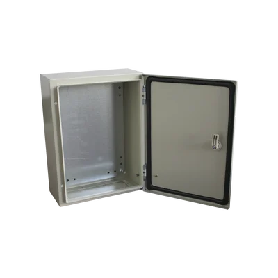 Gabinete de Acero IP66 Uso en Intemperie (300 x 400 x 200 mm) con Placa Trasera Interior de Metal y Compuerta Inferior Atornillable (Incluye Chapa y Llave T).