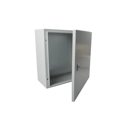 Gabinete de Acero IP66 Uso en Intemperie (400 x 400 x 200 mm) con Placa Trasera Interior de Metal y Compuerta Inferior Atornillable (Incluye Chapa y Llave T).