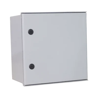 Gabinete de Poliéster IP65 Uso en Intemperie (400 x 400 x 200 mm) con Placa Trasera Interior de Plástico (Incluye Chapa y Llave).